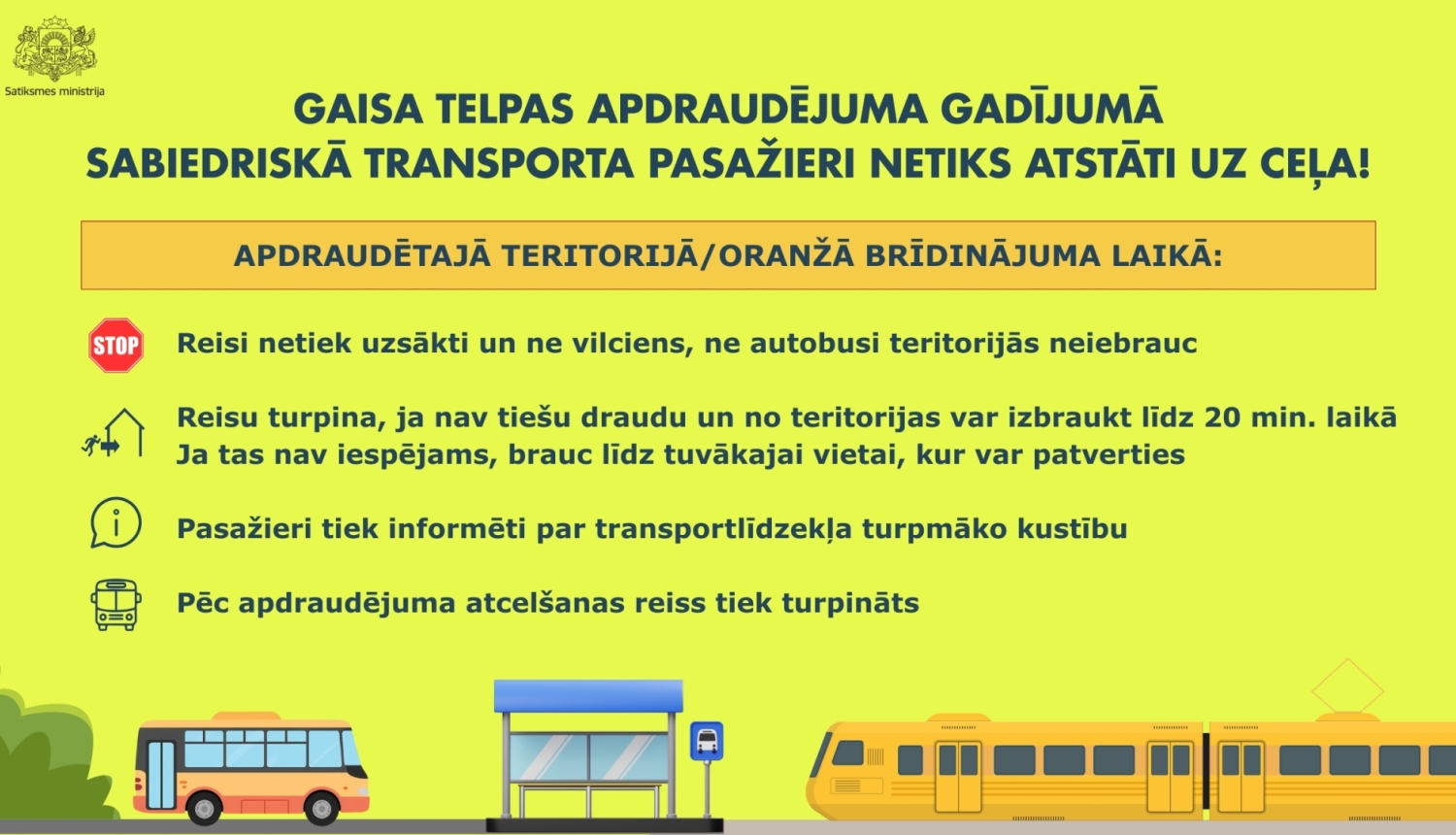 Sabiedriskā transporta rīcība apdraudējuma gadījumā