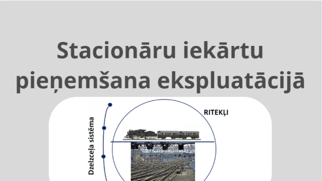 Attēlā redzama dzelzceļa sistēma ar ritekļiem un sliedēm