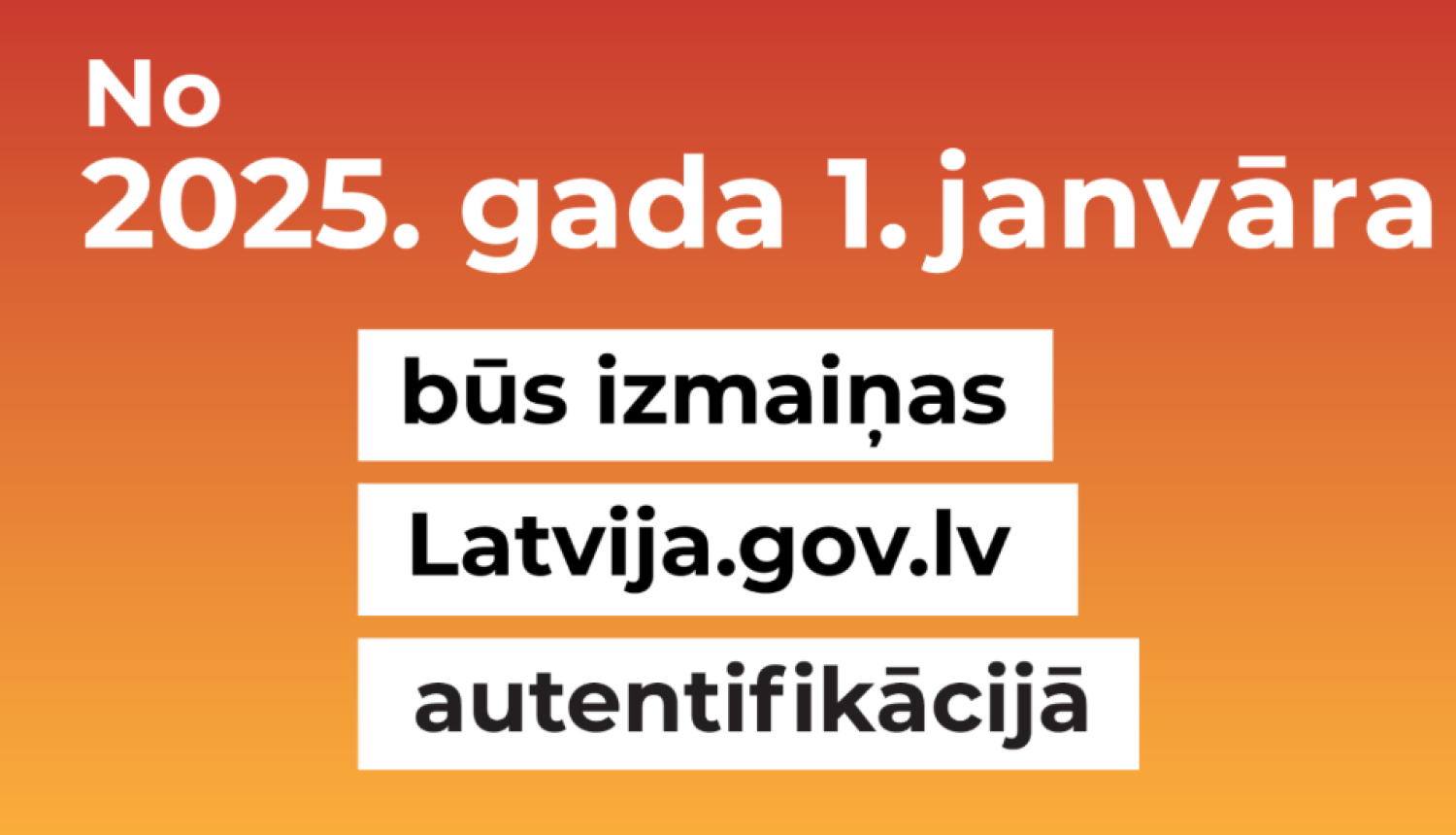 Informācija par pieslēgšanās izmaiņām portālā latvija.gov.lv