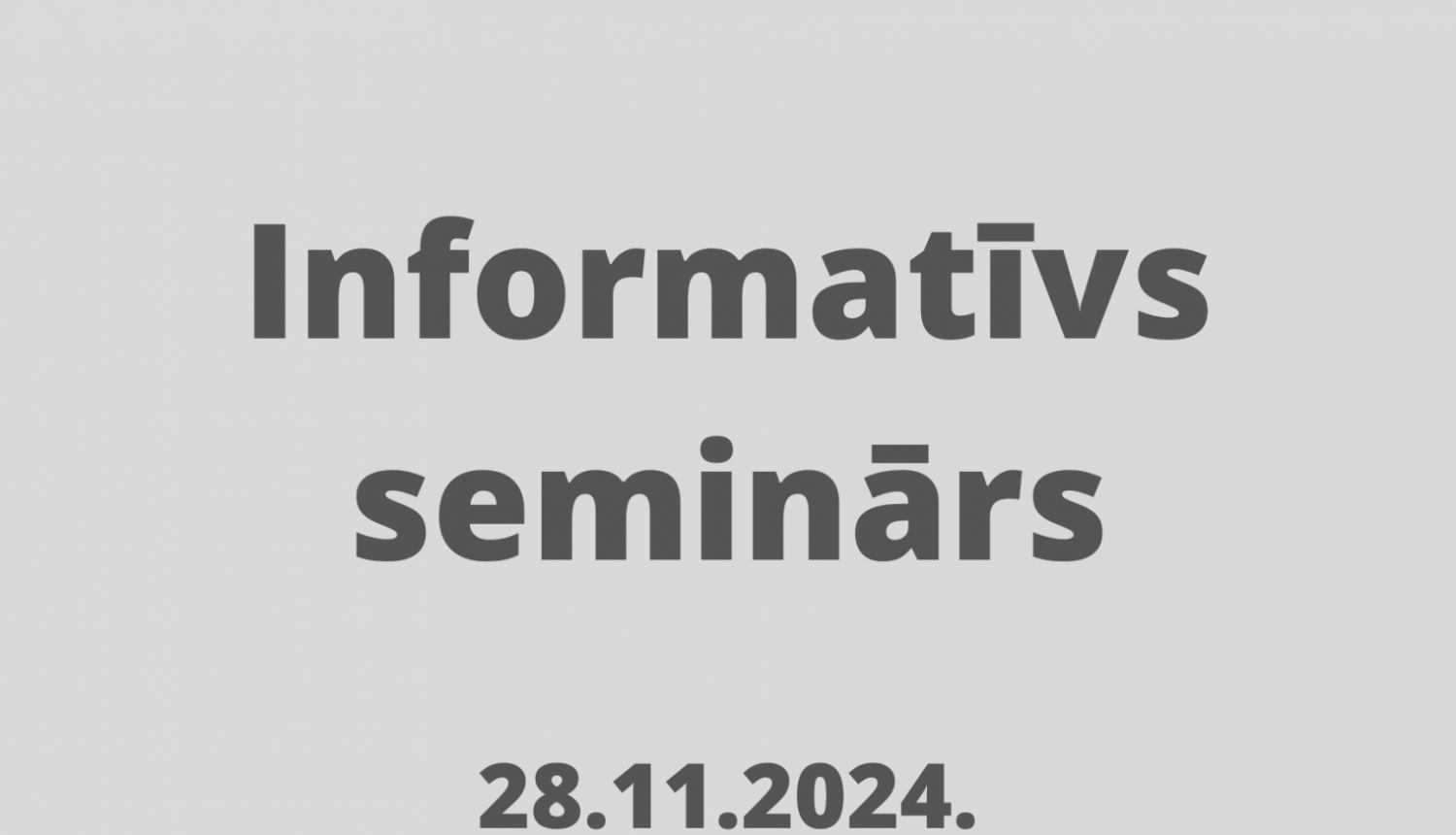 Informācija par semināru