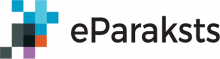 Uz gaiši pelēka fona kreisajā pusē nejauša veida izvietoti dažādu krāsu kvadrāti, labajā pusē ir melns uzraksts “eParaksts”.