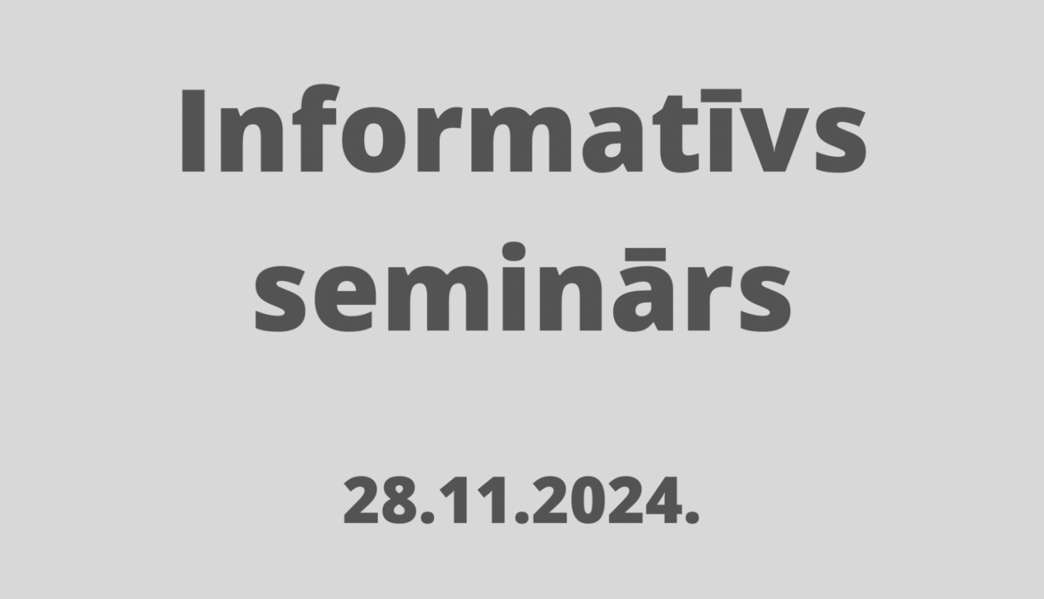 Informācija par semināru